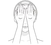 両手で目元を覆っているイラスト